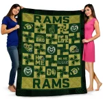 colorado state rams helmet heart green quilt blanket best selling