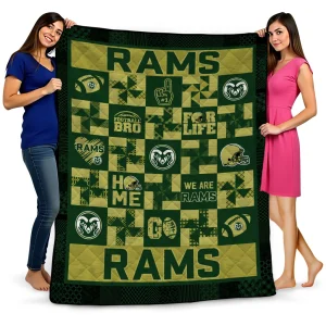 colorado state rams helmet heart green quilt blanket best selling