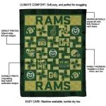 colorado state rams helmet heart green quilt blanket best selling