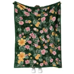colorado state rams hibiscus foliage green quilt blanket best selling