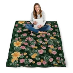 colorado state rams hibiscus foliage green quilt blanket best selling