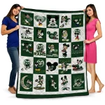 colorado state rams mickey mouse motif green white quilt blanket best selling