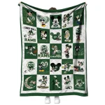 colorado state rams mickey mouse motif green white quilt blanket best selling