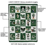 colorado state rams mickey mouse motif green white quilt blanket best selling