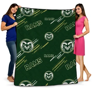 colorado state rams sketch lines green quilt blanket best selling