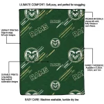 colorado state rams sketch lines green quilt blanket best selling