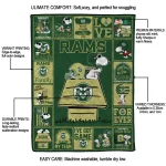 colorado state rams snoopy love green quilt blanket best selling