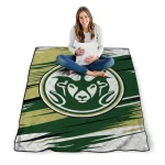 colorado state rams wild lines green white quilt blanket best selling