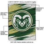 colorado state rams wild lines green white quilt blanket best selling