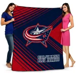 columbus blue jackets arrow layers navy blue quilt blanket best selling