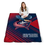 columbus blue jackets arrow layers navy blue quilt blanket best selling