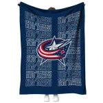 columbus blue jackets bold red navy blue quilt blanket best selling