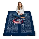 columbus blue jackets bold red navy blue quilt blanket best selling