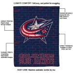 columbus blue jackets brick grid navy blue quilt blanket best selling