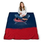 columbus blue jackets dot illusion navy blue quilt blanket best selling