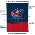 columbus blue jackets dot illusion navy blue quilt blanket best selling