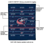 columbus blue jackets handdrawn stripes navy blue quilt blanket best selling