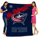 columbus blue jackets nhl shield navy blue quilt blanket best selling