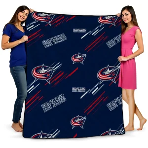 columbus blue jackets sketch lines navy blue quilt blanket best selling