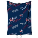 columbus blue jackets sketch lines navy blue quilt blanket best selling