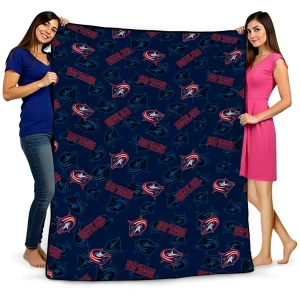 columbus blue jackets solid classic navy blue quilt blanket best selling