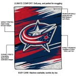 columbus blue jackets wild lines navy blue white quilt blanket best selling