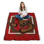 cornell big red block border red quilt blanket best selling