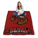 cornell big red brick grid red quilt blanket best selling
