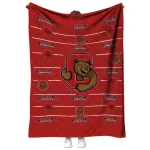 cornell big red handdrawn stripes red quilt blanket best selling