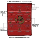 cornell big red handdrawn stripes red quilt blanket best selling
