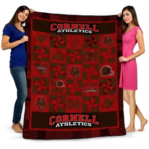 cornell big red helmet heart red quilt blanket best selling