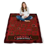 cornell big red helmet heart red quilt blanket best selling