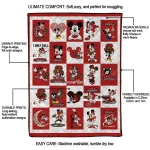 cornell big red mickey mouse motif red white quilt blanket best selling