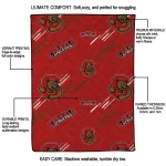 cornell big red sketch lines red quilt blanket best selling