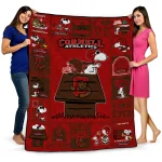 cornell big red snoopy love red quilt blanket best selling