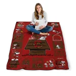 cornell big red snoopy love red quilt blanket best selling