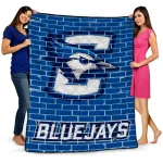 creighton bluejays brick grid blue quilt blanket best selling