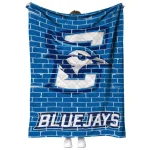 creighton bluejays brick grid blue quilt blanket best selling