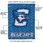 creighton bluejays brick grid blue quilt blanket best selling