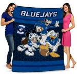 creighton bluejays disney football blue quilt blanket best selling