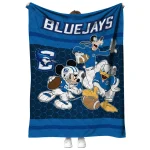 creighton bluejays disney football blue quilt blanket best selling