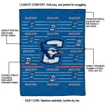 creighton bluejays handdrawn stripes blue quilt blanket best selling