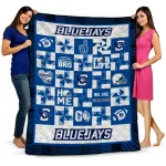 creighton bluejays helmet heart blue quilt blanket best selling