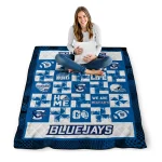 creighton bluejays helmet heart blue quilt blanket best selling