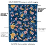 creighton bluejays hibiscus foliage blue quilt blanket best selling
