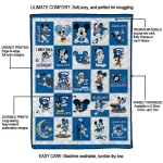 creighton bluejays mickey mouse motif blue white quilt blanket best selling