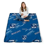 creighton bluejays sketch lines blue quilt blanket best selling