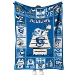 creighton bluejays snoopy love blue quilt blanket best selling