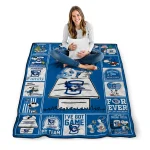 creighton bluejays snoopy love blue quilt blanket best selling