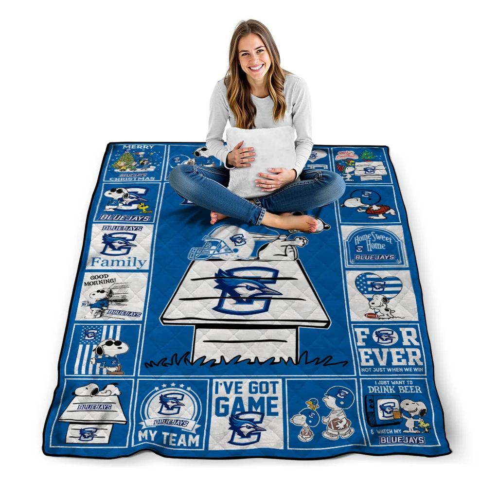 creighton bluejays snoopy love blue quilt blanket high quality creighton bluejays snoopy love blue quilt blanket high quality